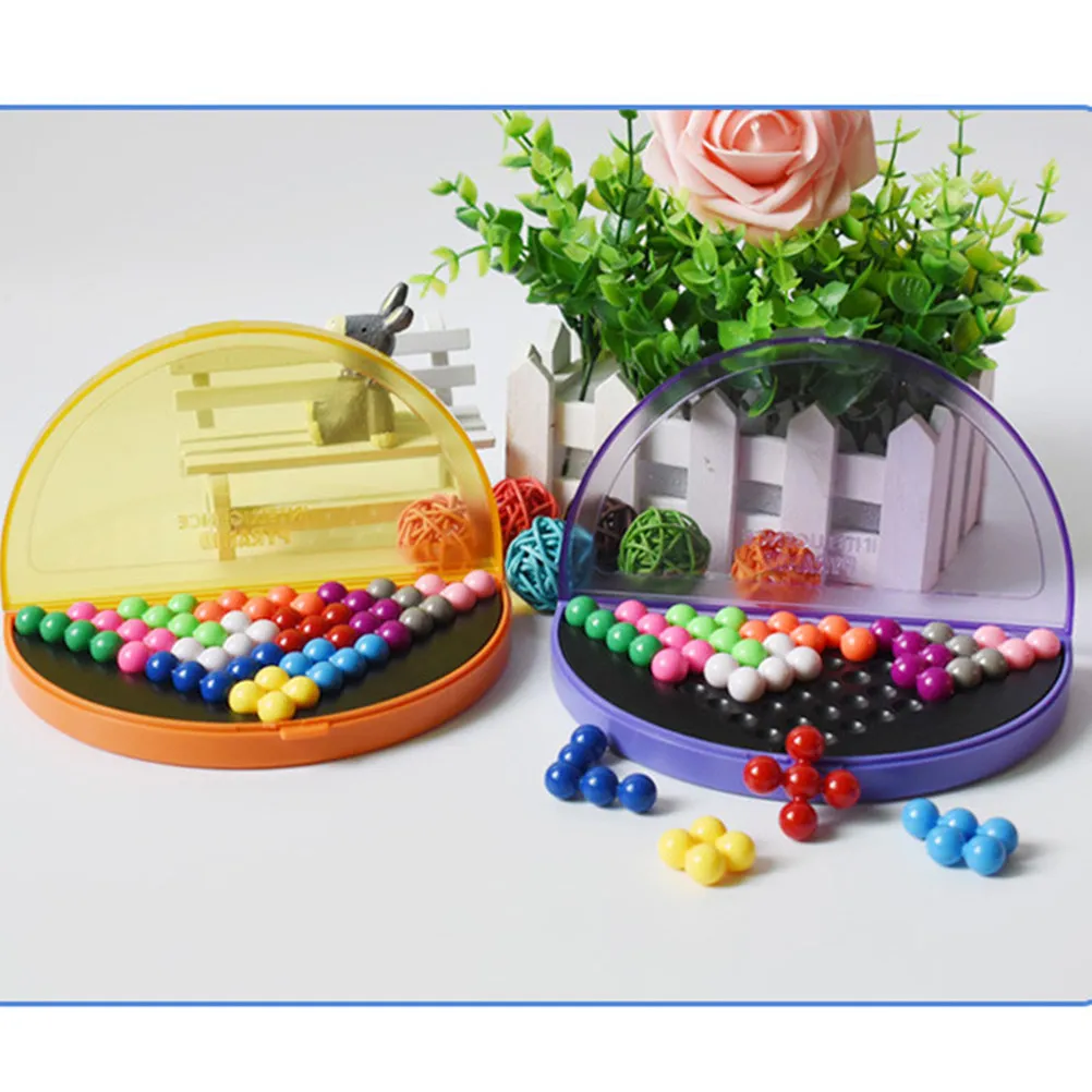 1Set Wisdom Pyramid Beads Puzzle Game for Kids Adults Develops Spatial Imagination Logical Thinking Tactical Skills Portable
