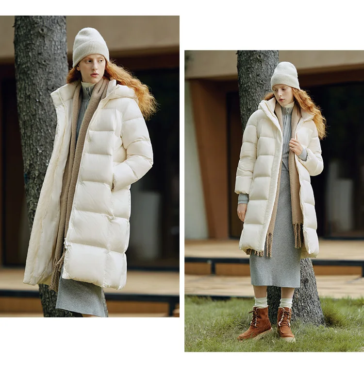 Semir Daunenjacke für Damen, Winter, lang, 90 % Entendaunen, wasserdicht, ölfest, schmutzabweisend, 2026, neue einfarbige Winterkleidung mit Kapuze für Damen – Detail 4