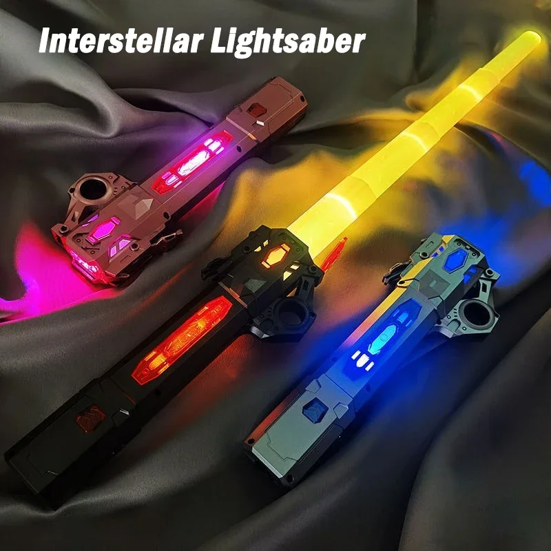 USB Charging Retractable Lightsaber with Finger-twisting Laser Sword Flash Light Sound Role Playing Props Children's Toys Gifts