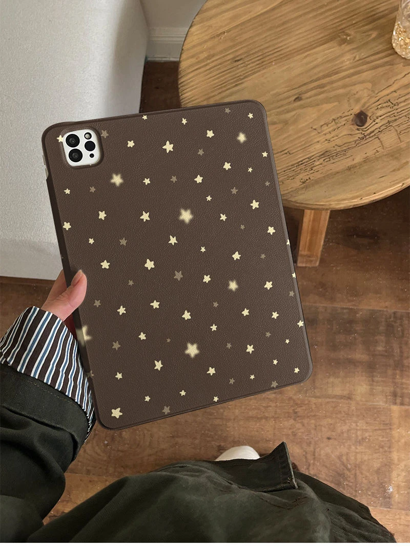 Full Screen Star Brown Cover For Magnetic Split iPad Pro 13 11th M5 M4 12.9 A16 10 8 7 9th 10th Air 11 M2 M3 Mini Tablet Case