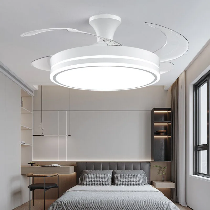 Modern Intelligent Home Fan Lamp for Bedroom Living Room Kids Room Simple Eye Protection Silent Flicker Free Fan LED Lights