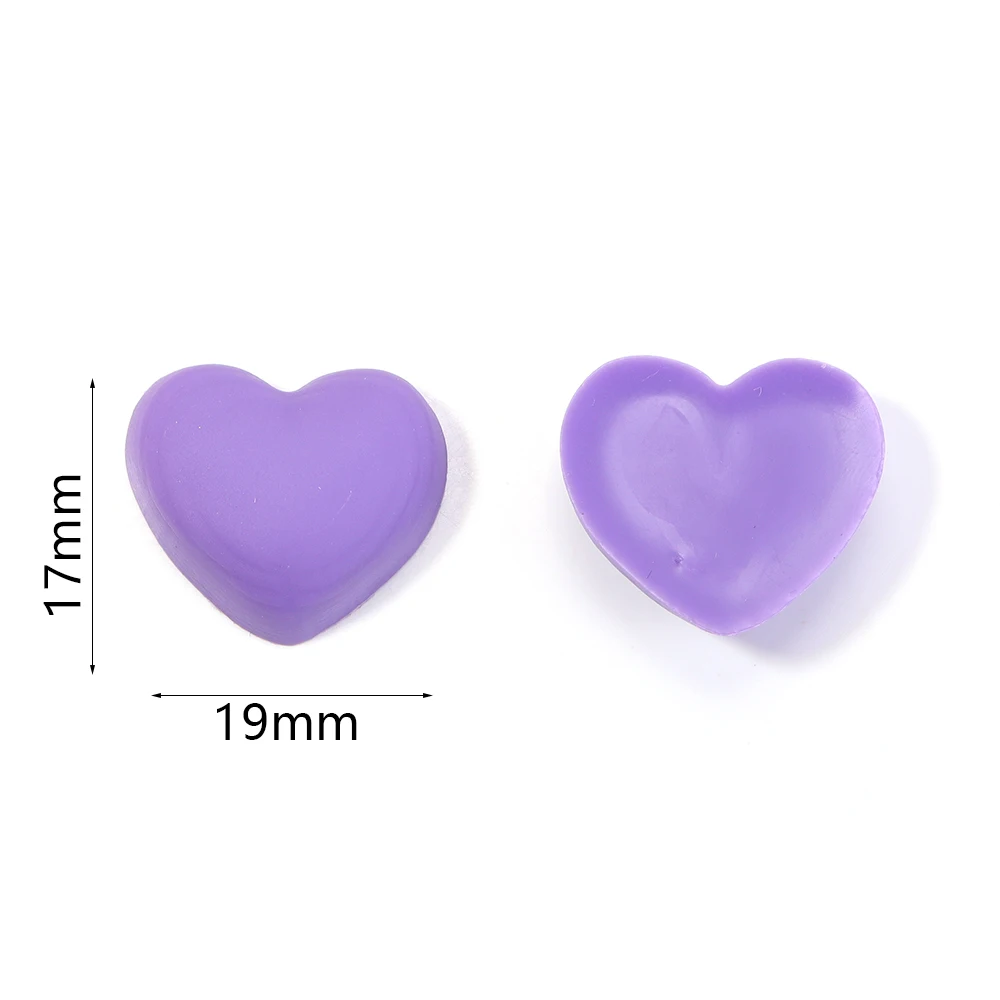 30pcs/lot Colorful Love Heart Flatback Cabochon 17X19mm Heart Patch Beads For Handmade Scrapbook Decoration Accessories