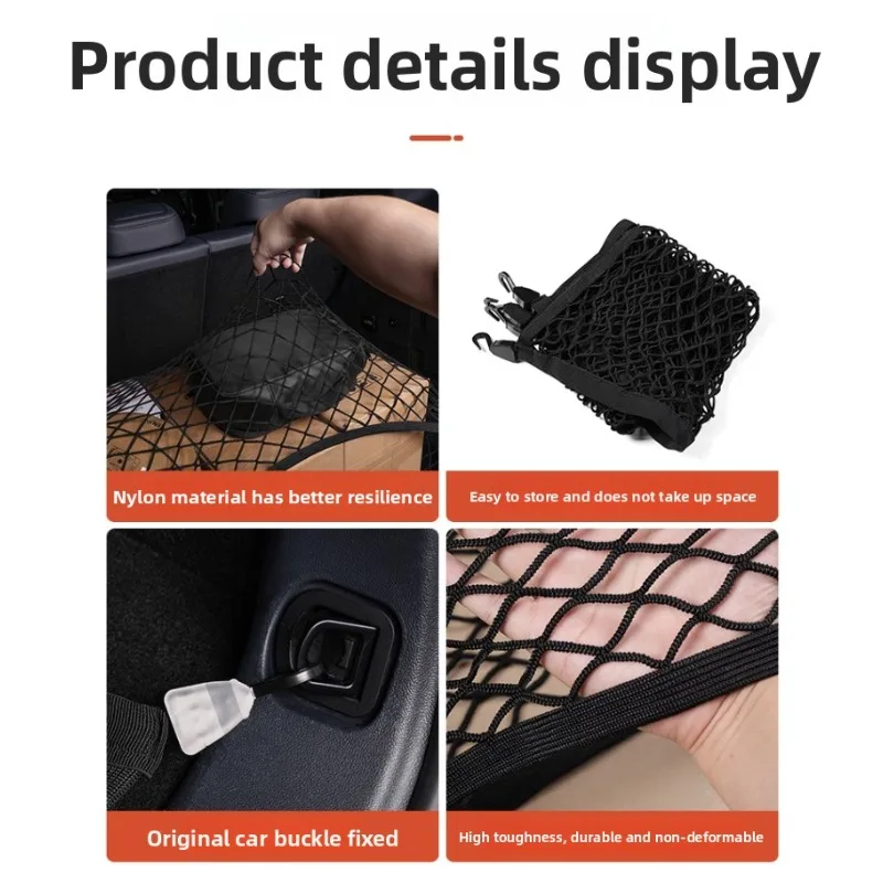 For BYD Denza B8 B5 2023-2026 Car Styling Trunk Fixed Mesh Bag Luggage Storage Side Mesh Storage Pocket Auto Accessories 3