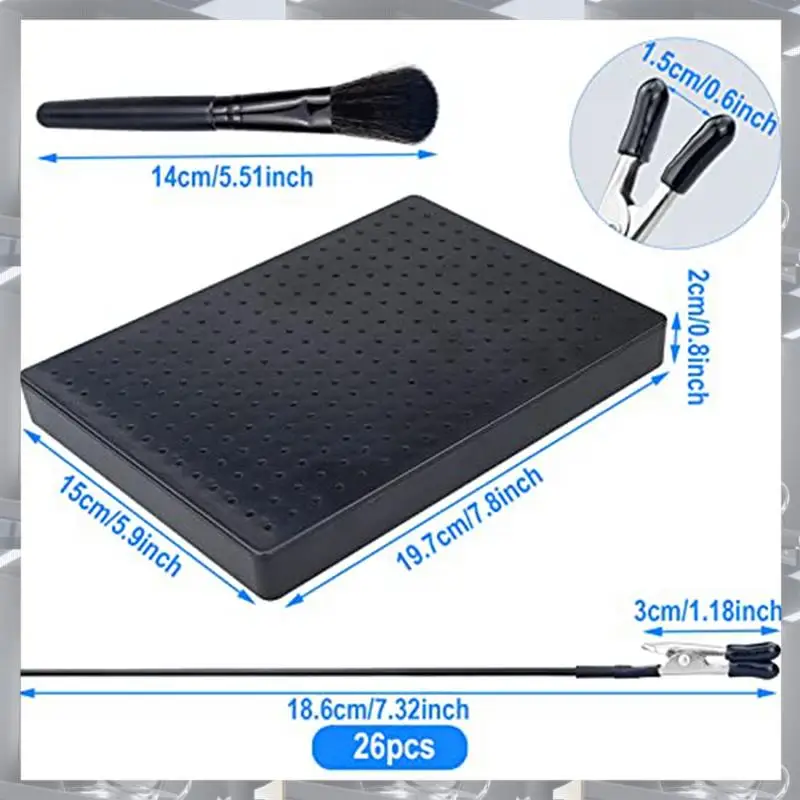

Model Painting Stand Base (19 X 14 Holes) And 26PCS Alligator Clip Sticks Set Modeling Tools (7.87 X 5.9Inch)
