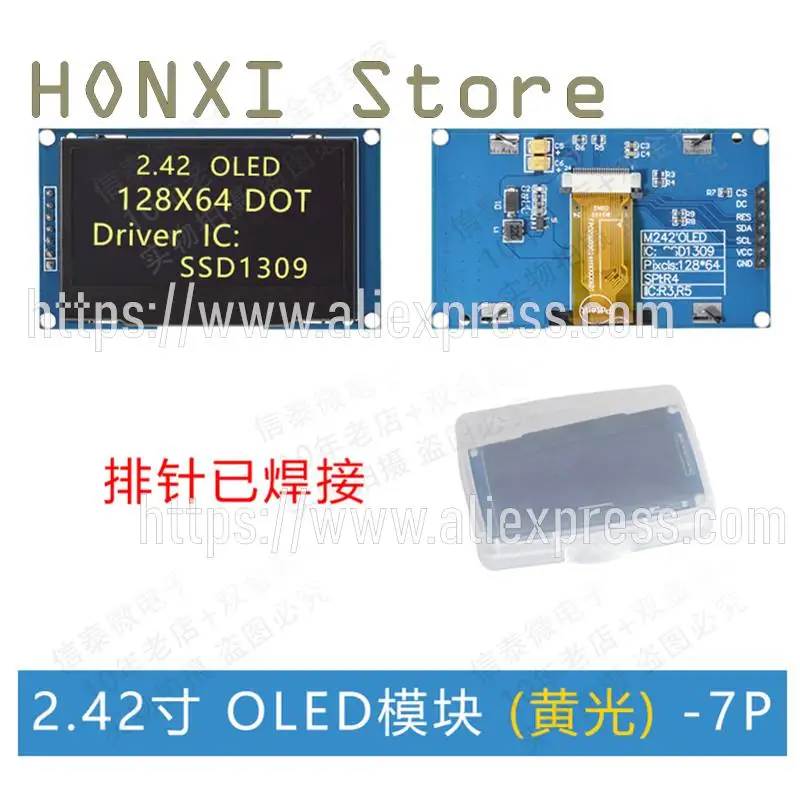 Imagem -02 - Módulo Lcd Display Oled Driver de Interface Iic Resolução 128x64 Spi Ssd1309 2.42 1pc