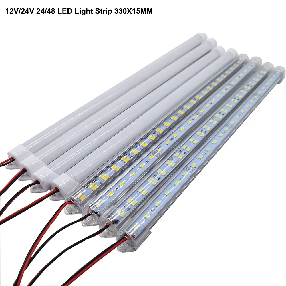 การแนะนำและรีวิว 1PCS 12V/24V 24/48 LED Light Strip 330X15MM Hard Rigid Tube Bar Lamp IP65 Waterproof 5730-led bead Lights Strips For DIY