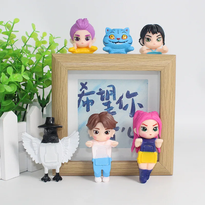 K-pop caçadores de demônios colecionáveis mini figuras caixa cega derpy tigre rumi mira zoey buceta boneca fã presente natal presentes de aniversário