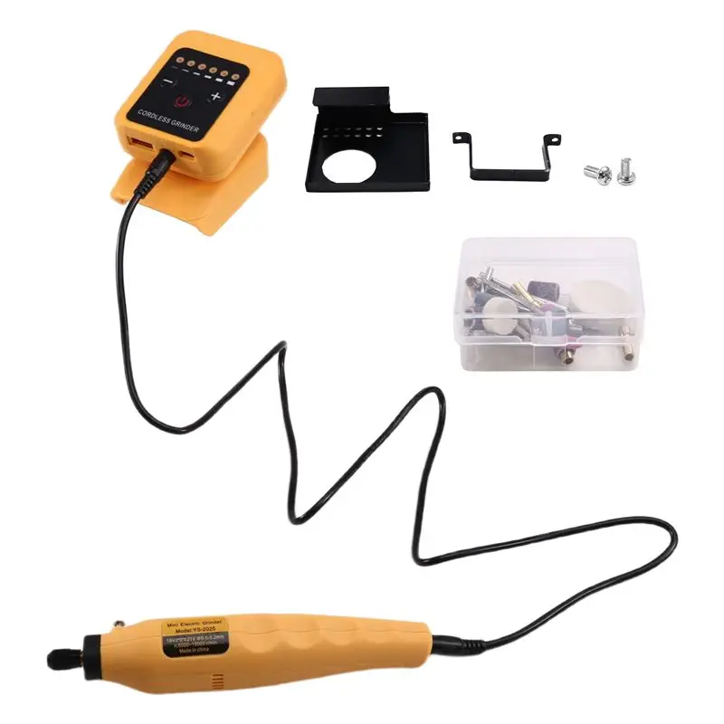 AS60-80W Electric Grinder Kit No-Load Speed Up To 18000Rpm Rechargeable DIY Electric Grinder For 18V-21V Battery