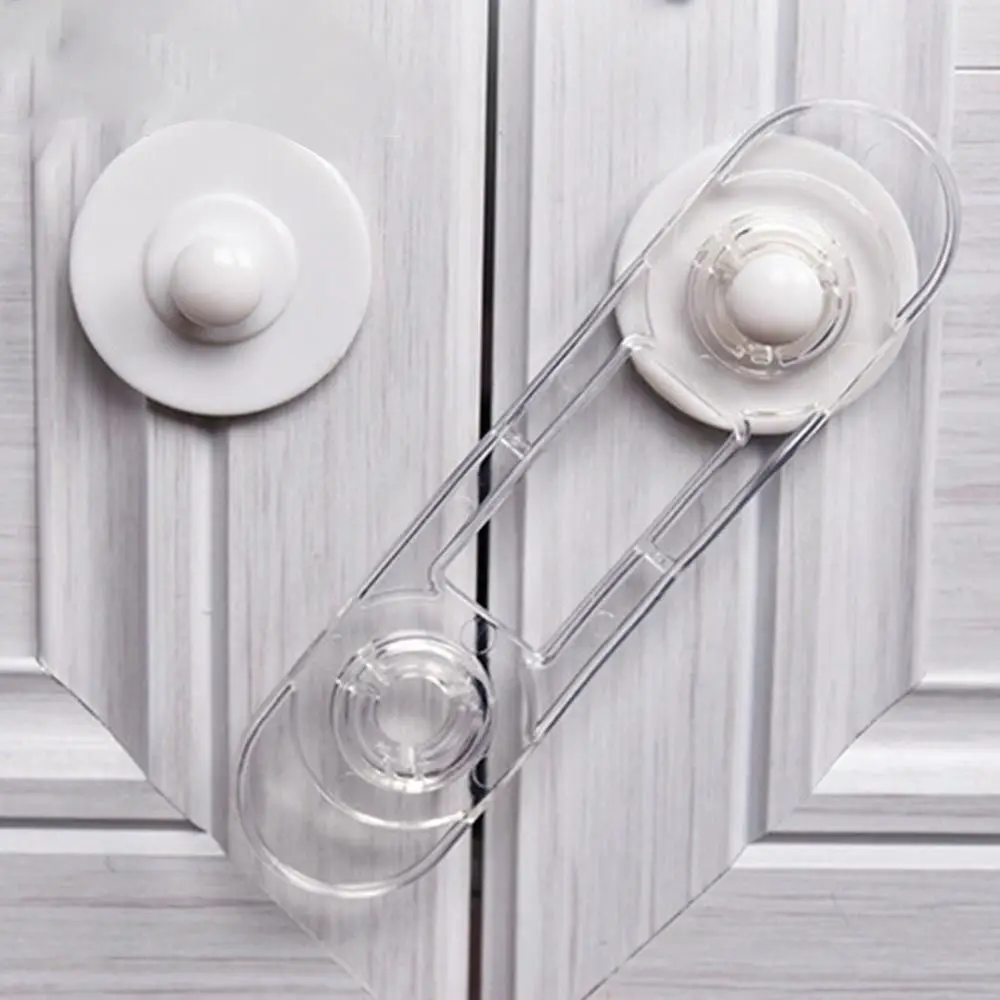 Plastic Unisex Safety Lock Anti-pinch Strong Fixation Sliding Door Lock Protection Transparent Cupboard Locks Latches Home