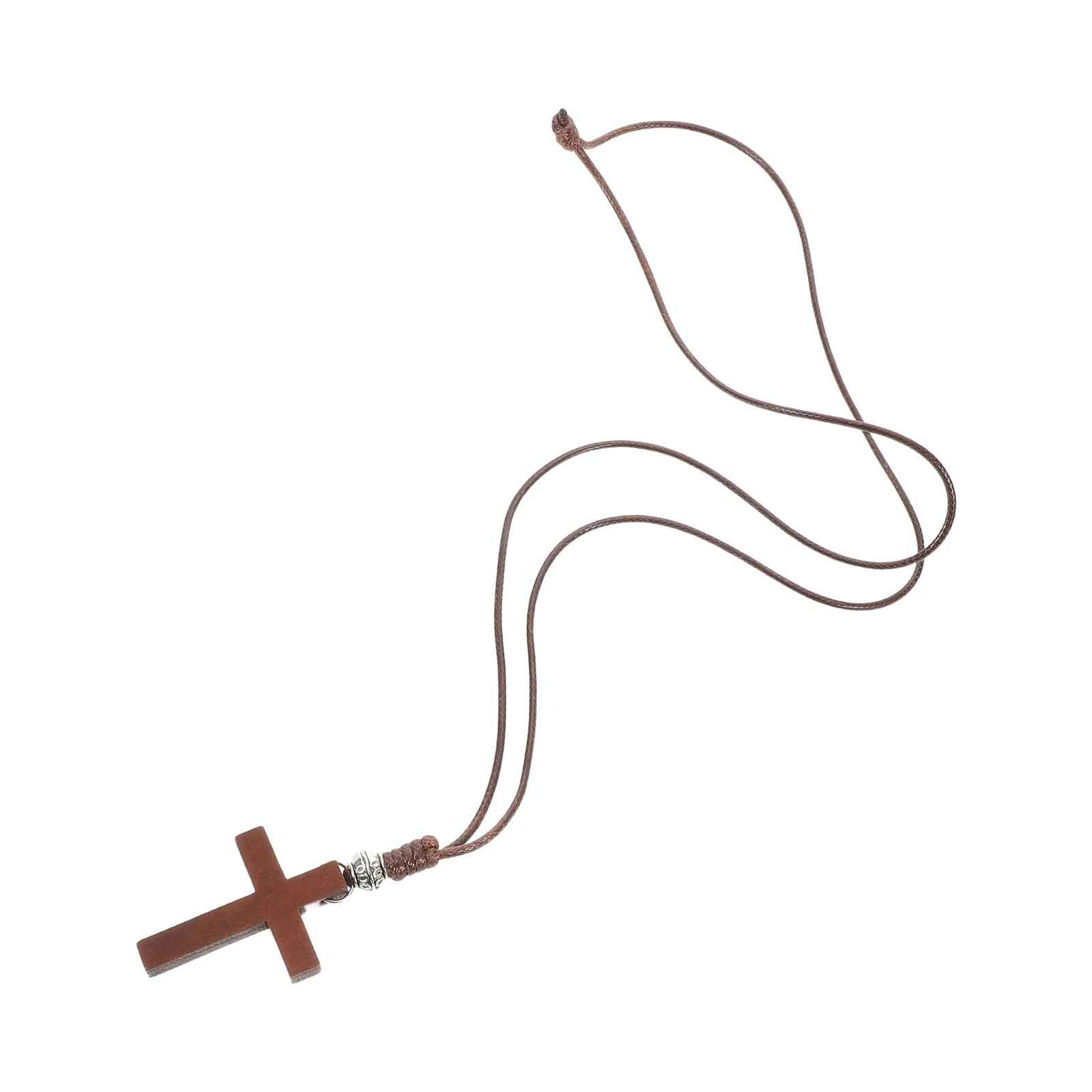 

Wood Light Brown Rustic Wooden Cross Pendant Crucifix Cord Men Women Easter Bible Party Favor Spiritual Jewelry