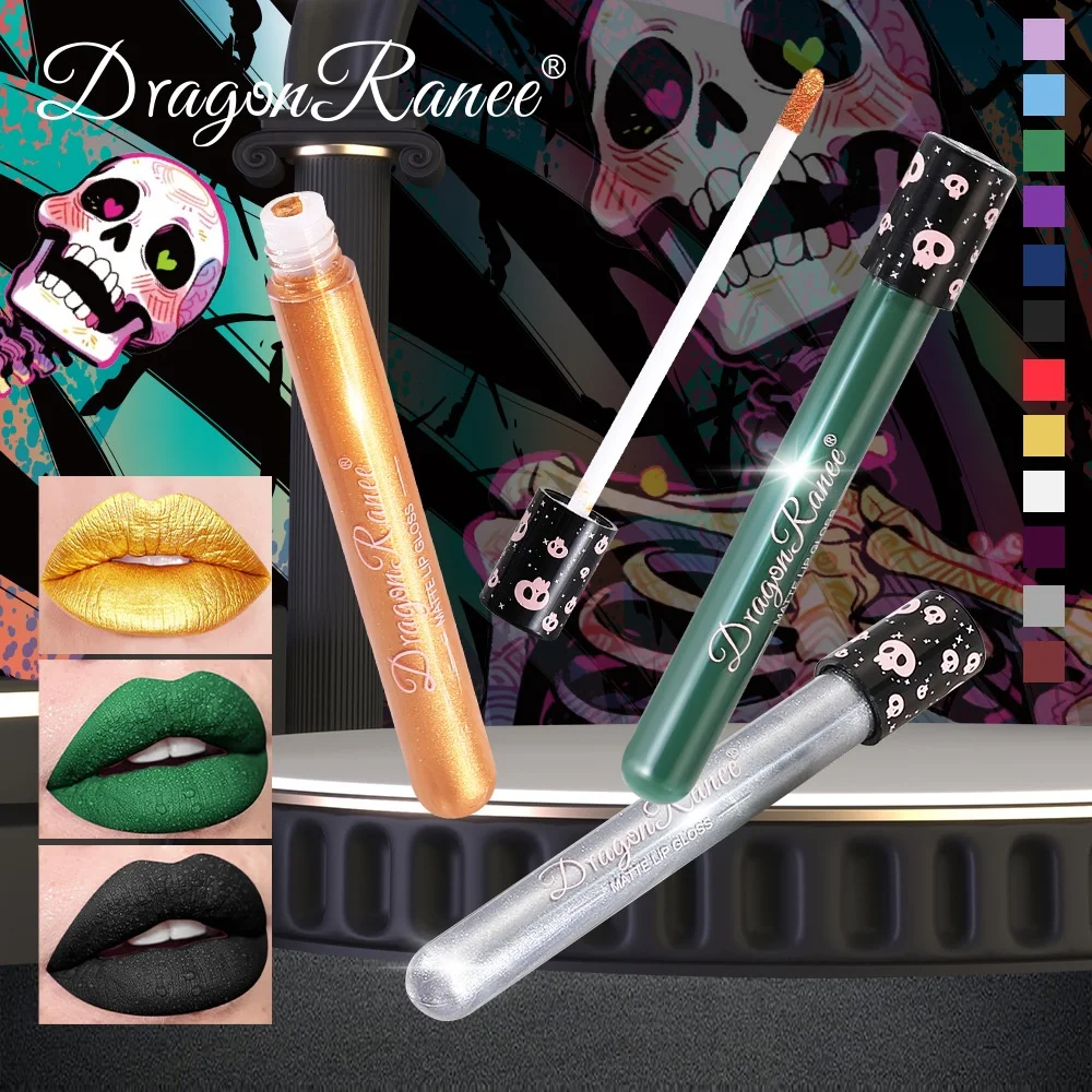 ลิปกลอสเนื้อแมทใหม่ 12 สี ลิปสติกคอสเพลย์แวมไพร์ กันน้ำ ติดทนนาน ชุดแต่งหน้า คอลเลคชั่นความงามฮาโลวีน