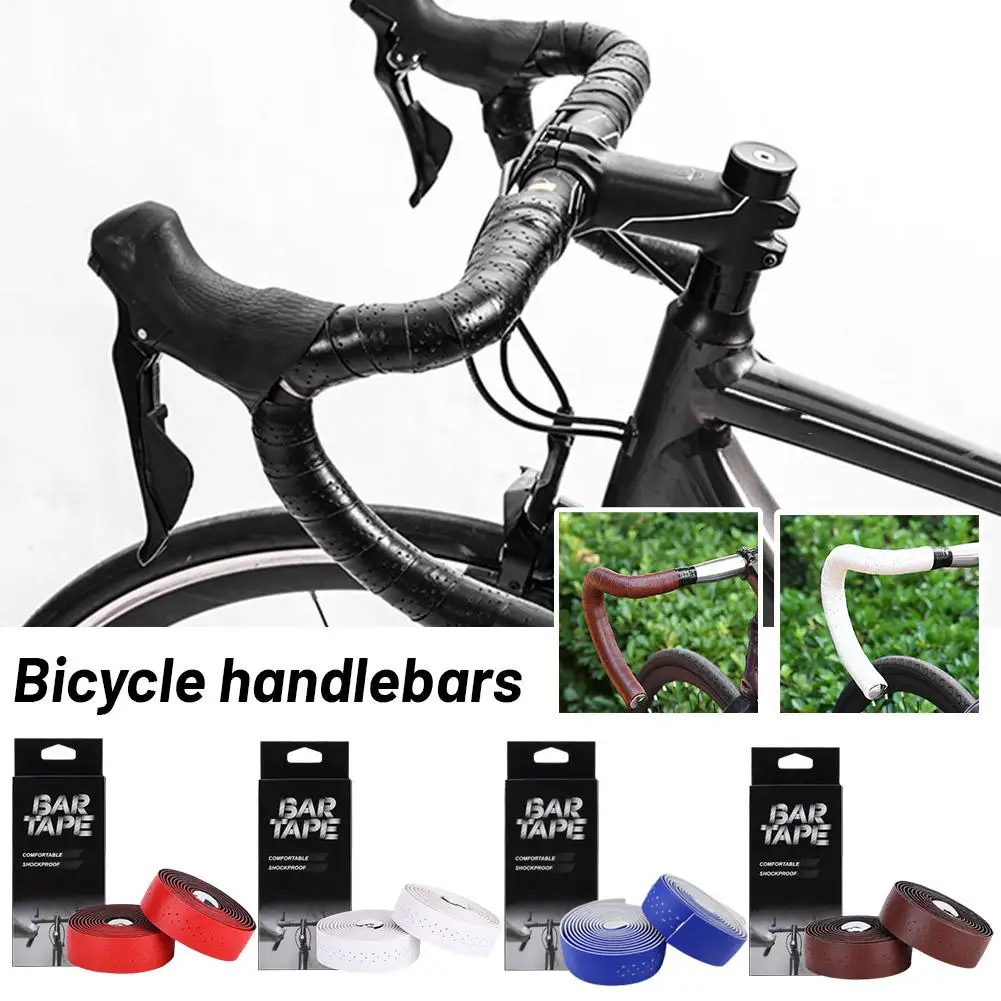 Elastic Handlebar Tape Shockproof Bicycle Tape Anti-slip Faux Leather Bicycle Handlebar Tape With Sweat For Comfortable X2U7