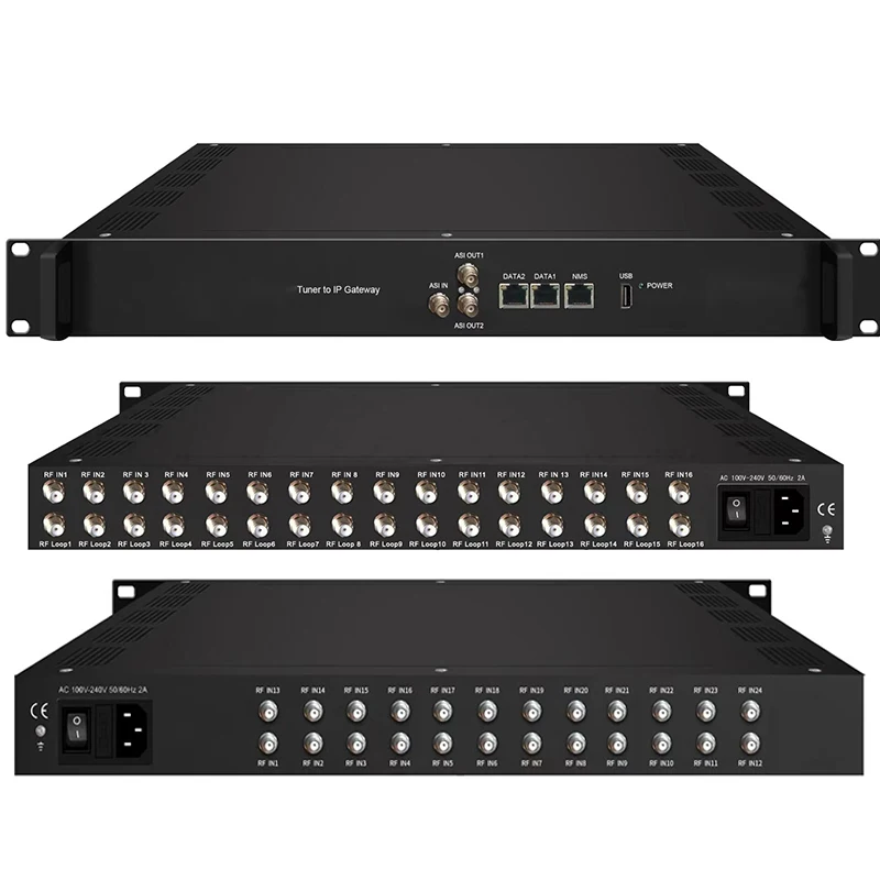 Satellite Streamer Digital High Definition 16 In1 DVB-S to IP Spts Mpts FTA DVB-S2 to UDP/RTP 24in1 Tuner to IP Gateway