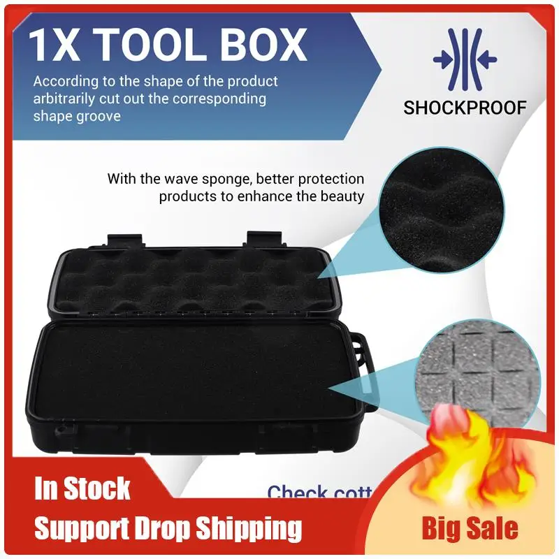 

A70U New Black Hard Shell ABS Carrying Toolbox Shockproof Portable Toolbox Secure Tools Safety Instrument Tool Storage Case
