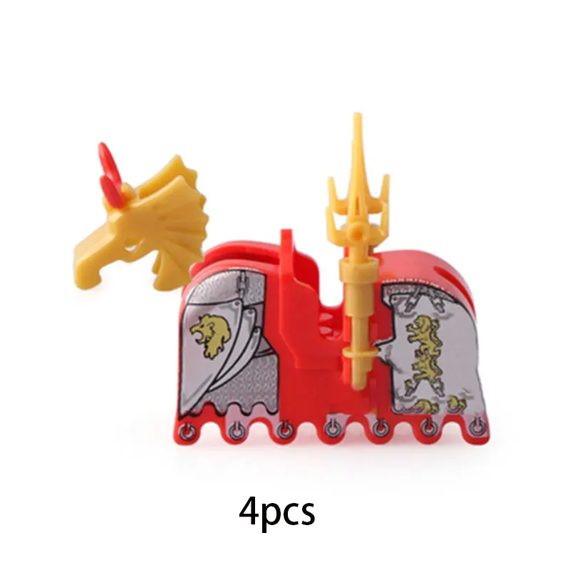 MOC Medieval Military Series Castle Roman Knight Horse Saddle Soldiers War Horses Building Block Accessories Kids Education Toy