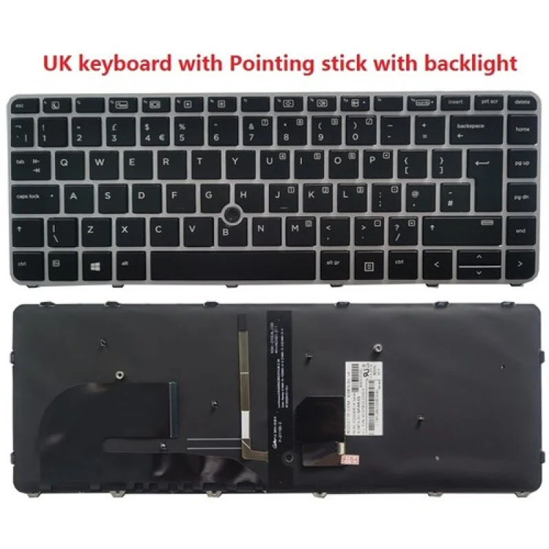 A ++ جديد لـ HP EliteBook 745 840 G3 G4 UK لوحة المفاتيح الخلفية 836308-031 819877-031
