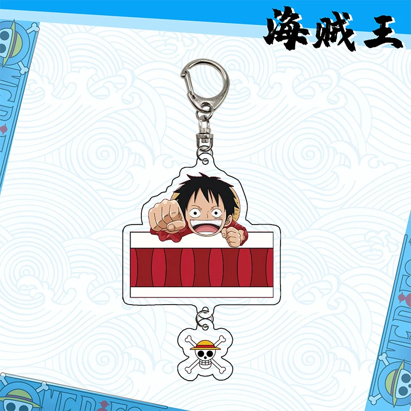 One Piece Anime Acrylic Keychain Monkey Luffy Roronoa Zoro Jewelry Bag Charms Key Ring Fashion Pendant Accessories Friends Gift view 2