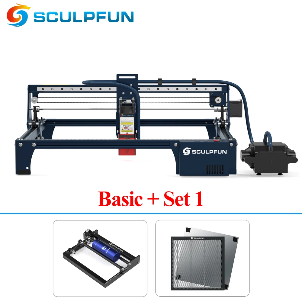 

SCULPFUN S30 Laser Cutter Engraver Set with Automatic Air-assist DIY 5W Laser Engraving Machine With Roller 400*400mm Area