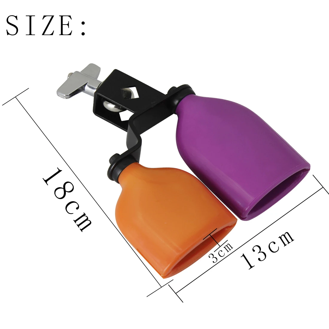 Cowbell Drum Set Orange Purple High and Low Sound Knocker Cowbell for  Drum Percussion Instrument Accessories