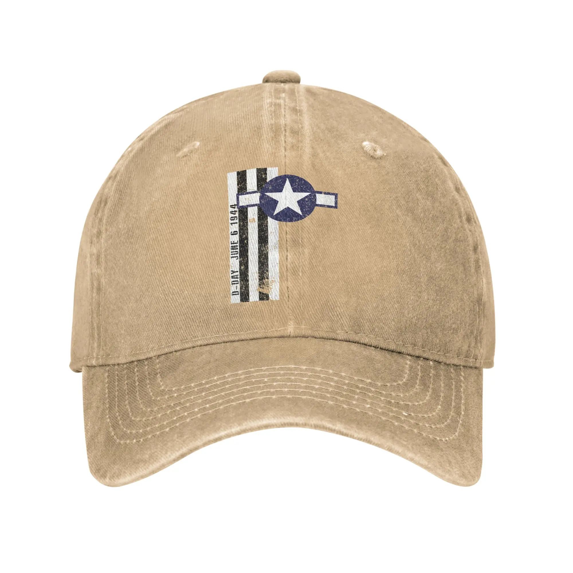 D-Day Normandy Invasion Air Corps Men Women Baseball Cap 1944 Aged Distressed Denim Hats Cap Vintage Outdoor Adjustable Headwear