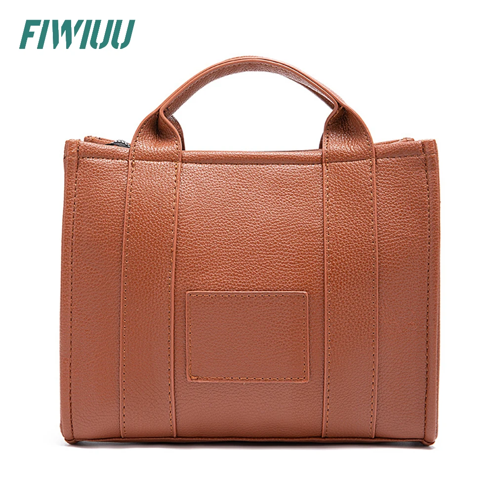 Fiwiuu PU Tote Bag Letter Print Shoulder Bag Handbag Crossbody Purse with Zipper Big Larger Capacity