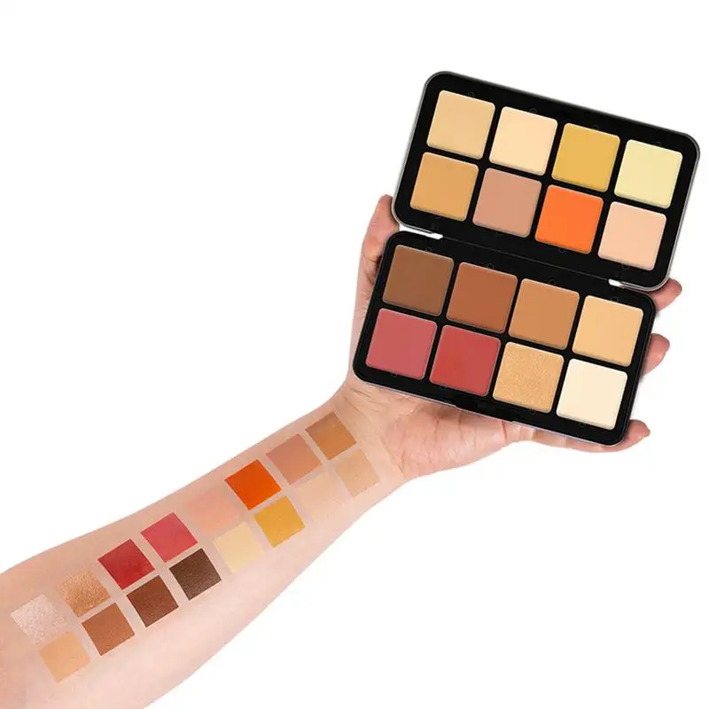 Palette de maquillage correcteur pour le visage, 16 documents, fard à joues, contour, surligneur, correcteur, fond de teint professionnel