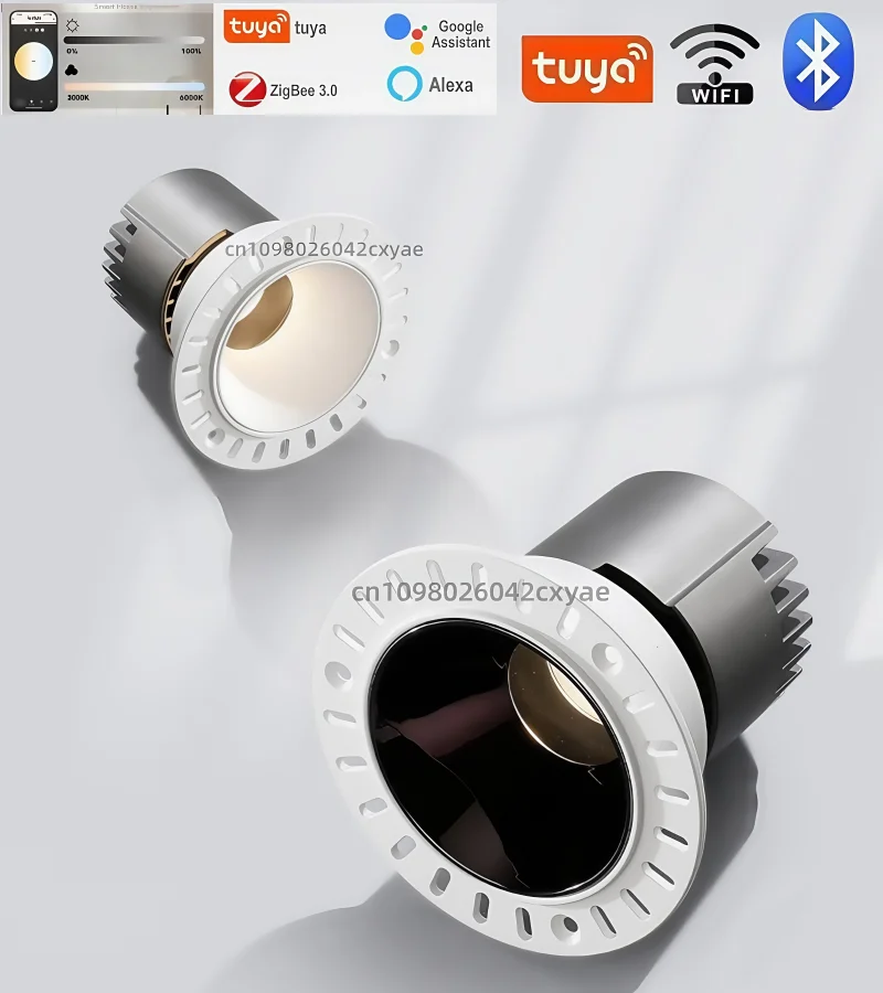Tuya DALI Downlight, COB Spotlight, LED Anti-Glare Dimming Ceiling Light, Zigbee3.0 Living Room and Kitchen Indoor Lighting Bulb