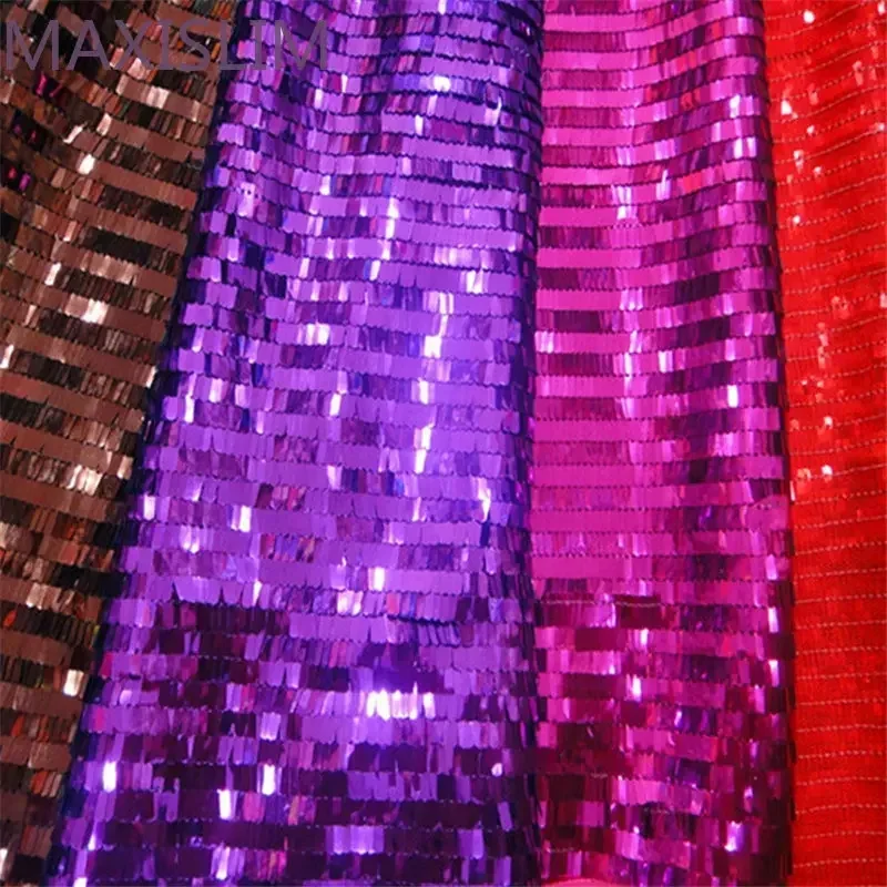 3 * 9MM Strip Sequin Fabrics Shiny Sequins Embroidery Mermaid Dance Dress Sparkly Fabric for DIY Dress/Cushion/Clothes Wide125cm