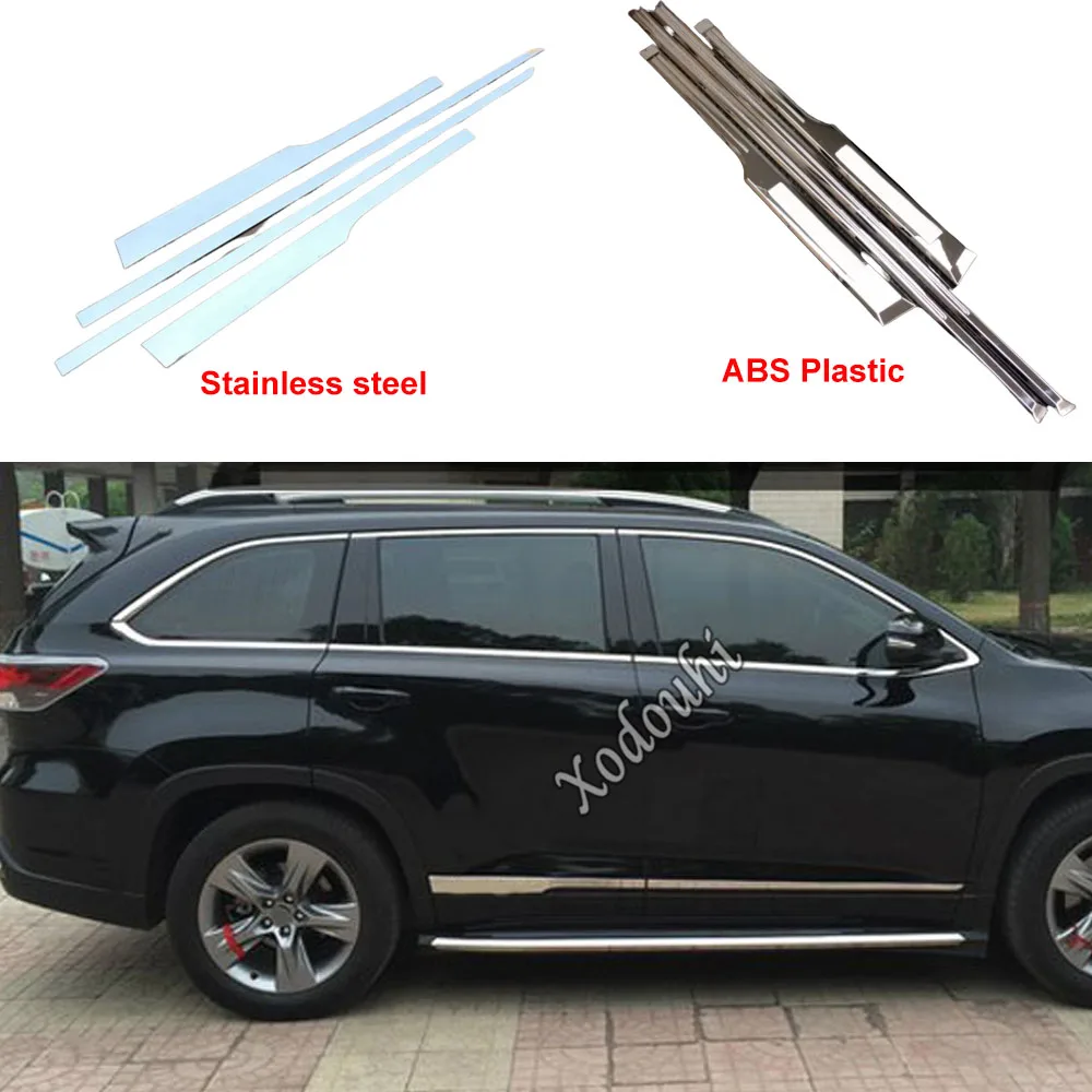 

Car Cover Detector Side Door Body Trim Stick Strip Molding Frame Lamp Hood For Toyota Highlander 2015 2016 2017 2018 2019 2020
