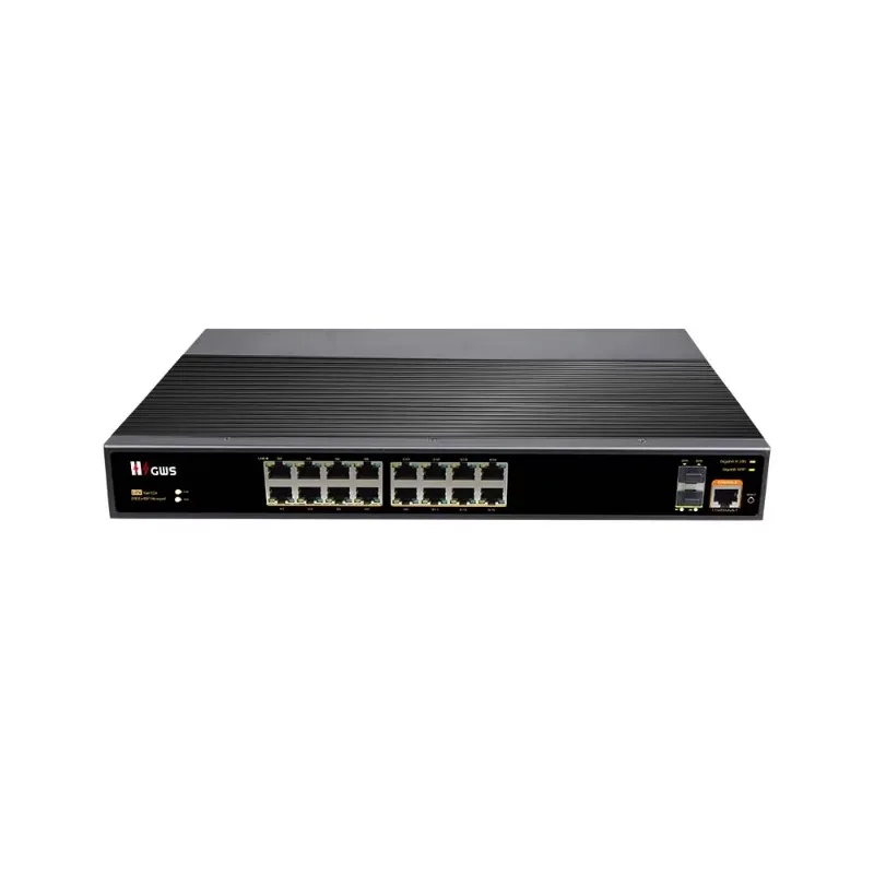 L2+ Switches Network 16*10/100/1000M Ports + 2*100/1000M Uplink SFP Fiber Ports Industrial Ethernet Switch IPV4/ IPV6 Managed