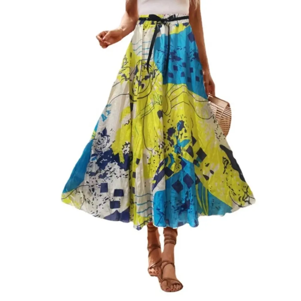 

Women's High Waist Bohemian Style Skirt Casual Loose Fit European And American Summer Trendy New Dress for