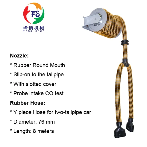 Semi-Automatic Vehicle Repair Equipment Double Tailpipe Smoke Fume Suction Reel Garage Equipment