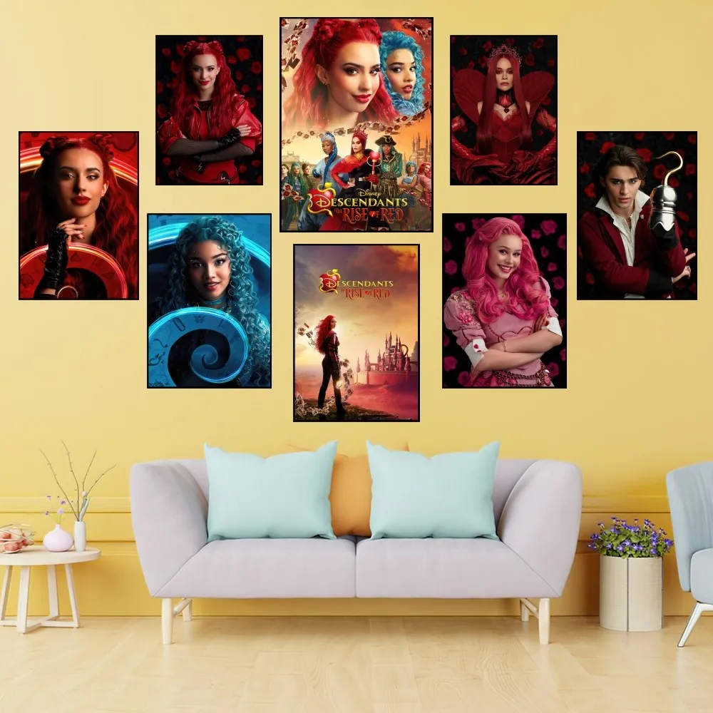 MINISO Dsiney D-Descendants The Rise of Red Poster Prints Wall Painting Bedroom Living Room Decoration Office Small