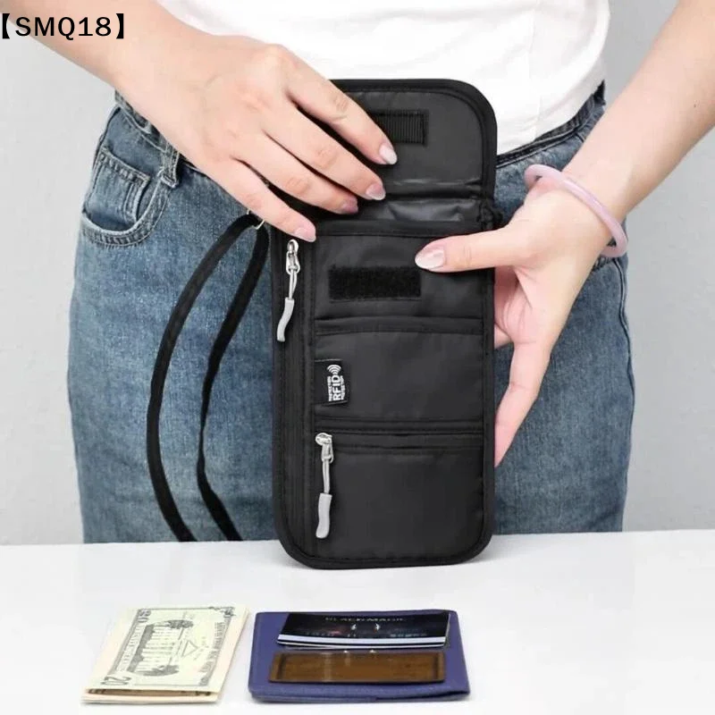 Personal Neck Wallet RFID Blocking Anti Theft Travel Passport Holder Document Organizer for Frequent Travelers【SMQ】