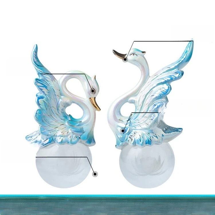 

Ceramic elegant swan ornaments handicrafts, wedding gifts
