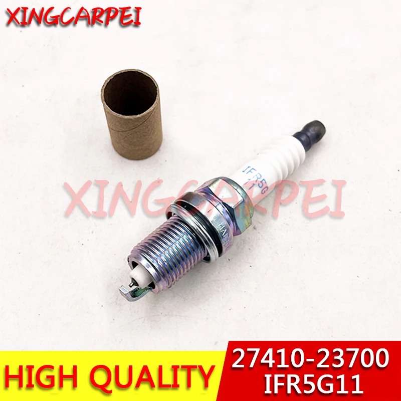 4PCS 27410-23700 IFR5G11 Iridium Spark Plug For Hyundai Kia Santa Fe Elantra Sonata IX55 Tucson Coupe II 2002-2009 27410 23700