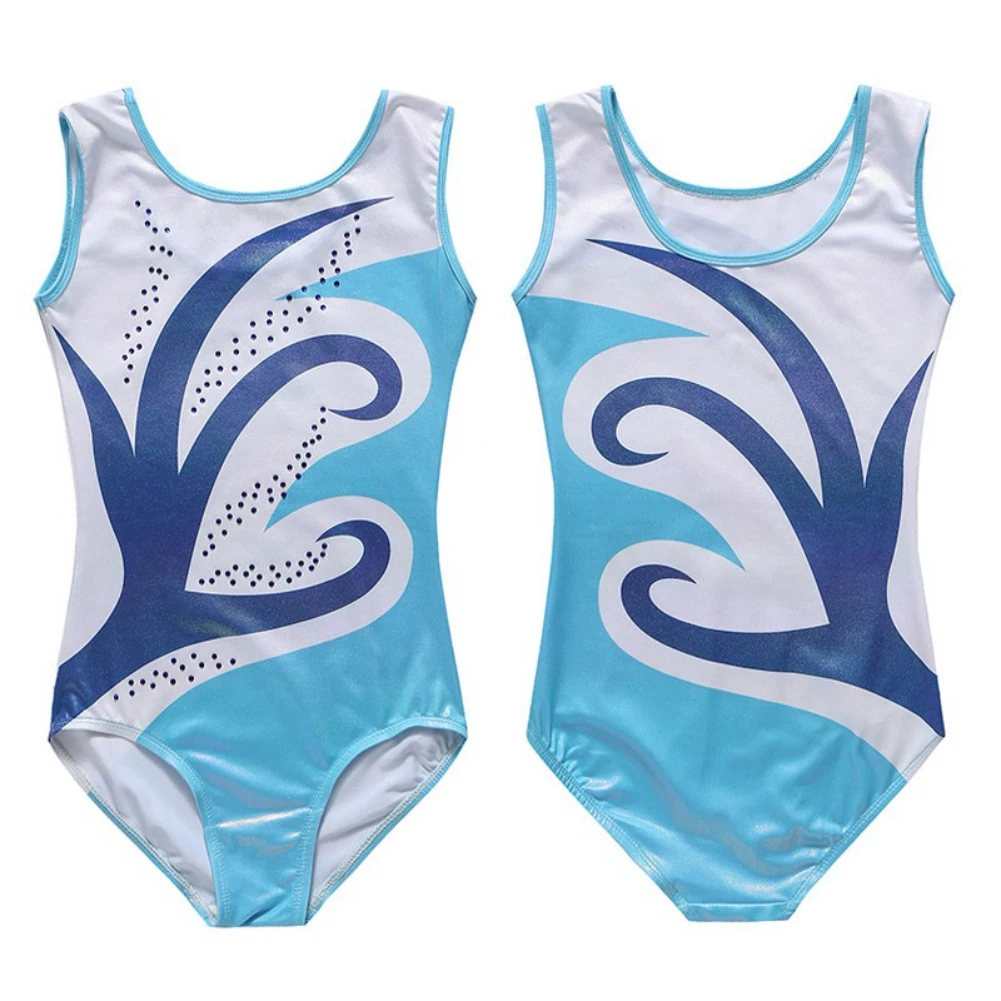 3Pcs/set Girls Gymnastics Embroidery Brethable Leotards for Girls Gymnastics Embroidery Glitter Tumbling Shorts Bottoms 5-12Y