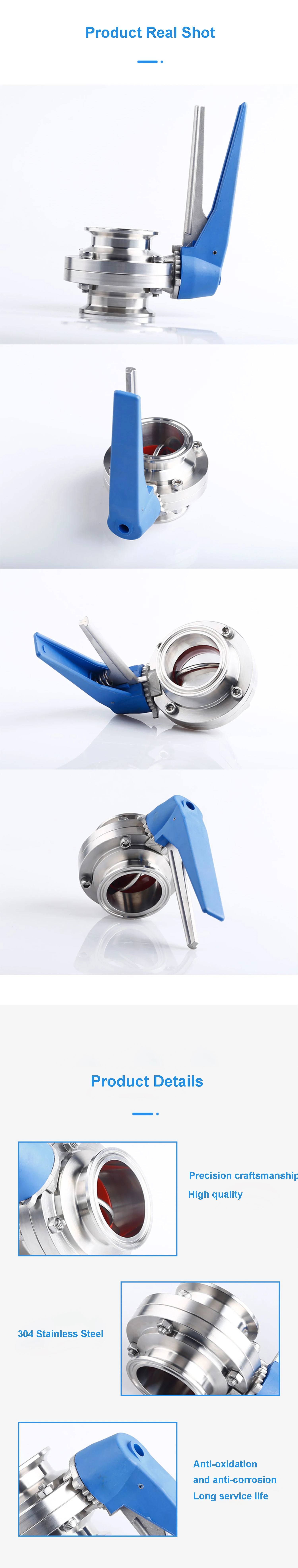 Электромагнитный клапан 19/25/32/38/51/76mm Stainless Steel Duckbill Quick-Connect Butterfly Valve Sanitary Manual Clamp-Type Butterfly Valve Вода и пар — деталь 2