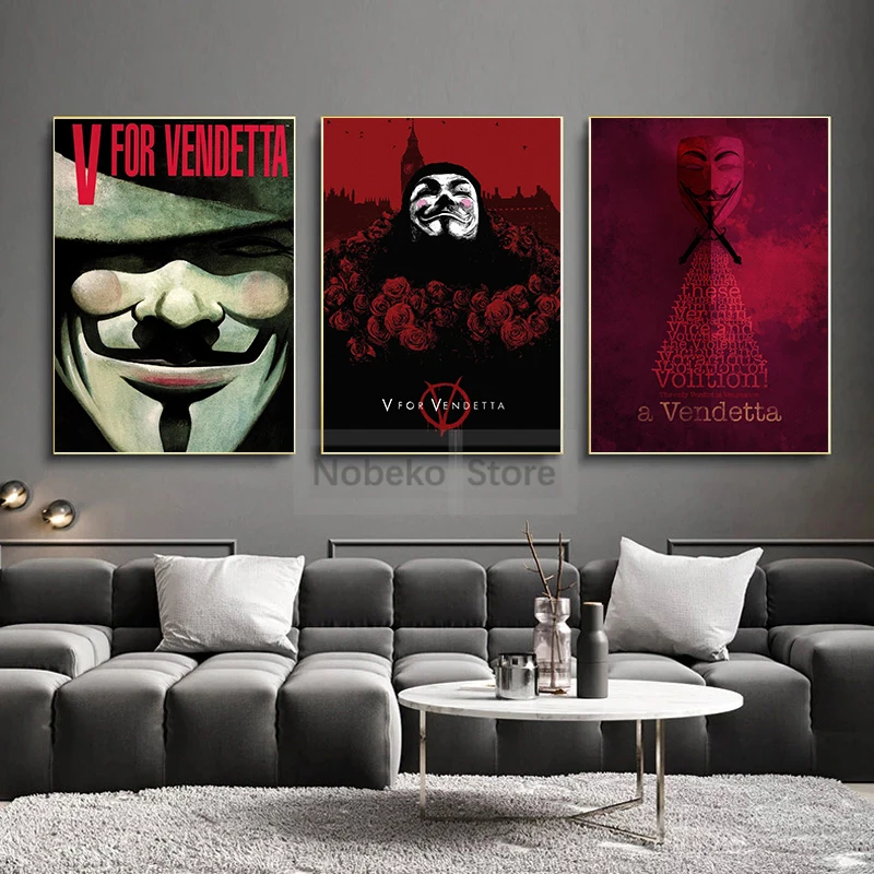 Classic Science Fiction Movies V-Vendetta Poster and Prints Canvas Painting Wall Art Pictures Home Room Decor