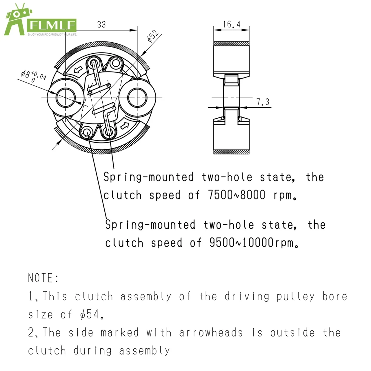 調整可能なエンジンクラッチ,7500〜10000rpm,23cc-71cc,1/5 hpi rofun baha rovan km baja losi 5ive t fg goped redcat rcパーツ