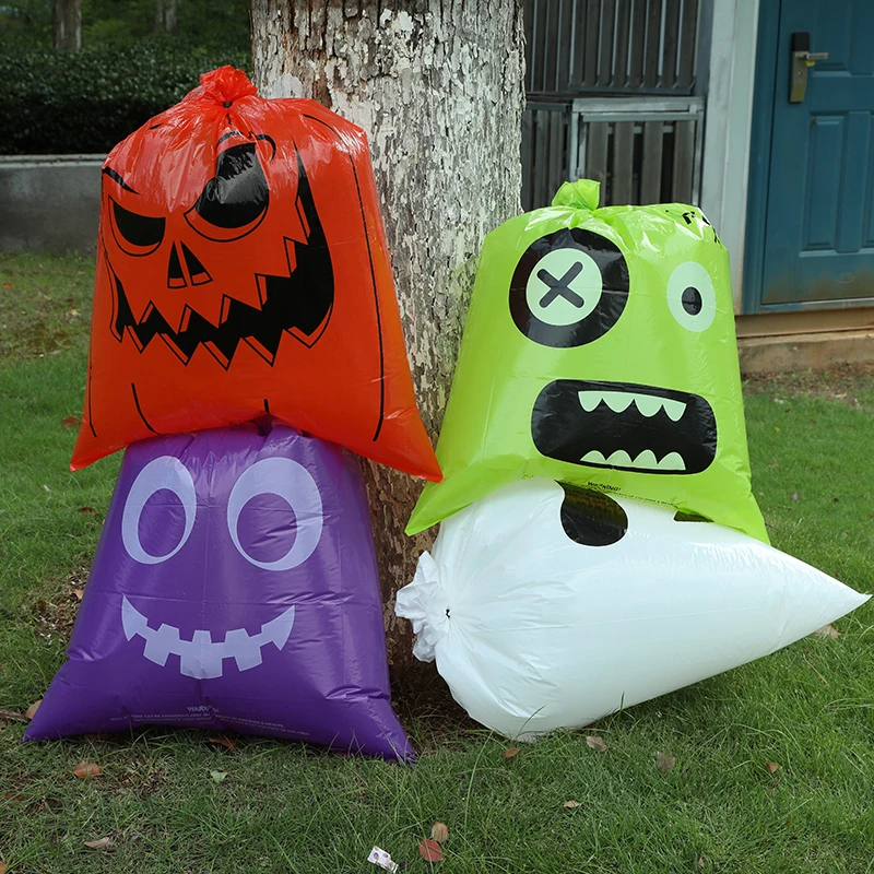 Große Halloween-Kürbis-Müllblattbeutel aus Kunststoff für Zuhause, Outdoor, Garten, Hof, Dekoration, Rasentasche, fröhliche Halloween-Party-Requisiten – Detail 4