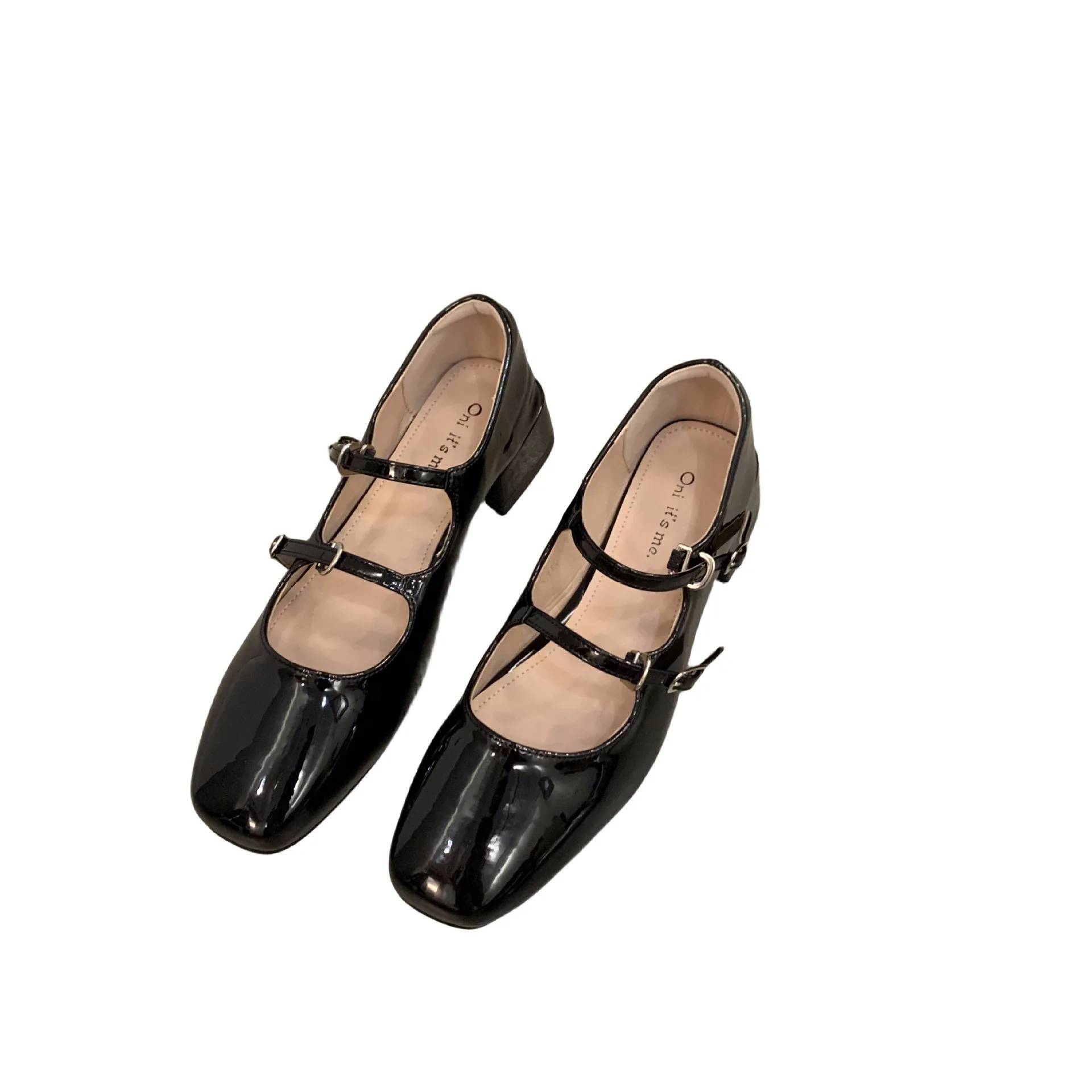 Mary Jane Shoes for Women 2024 Retro Medium Heel Women\'s Single Shoes Fashion Gloss Soft Comfort Ballet Shoes Zapatos De Mujer