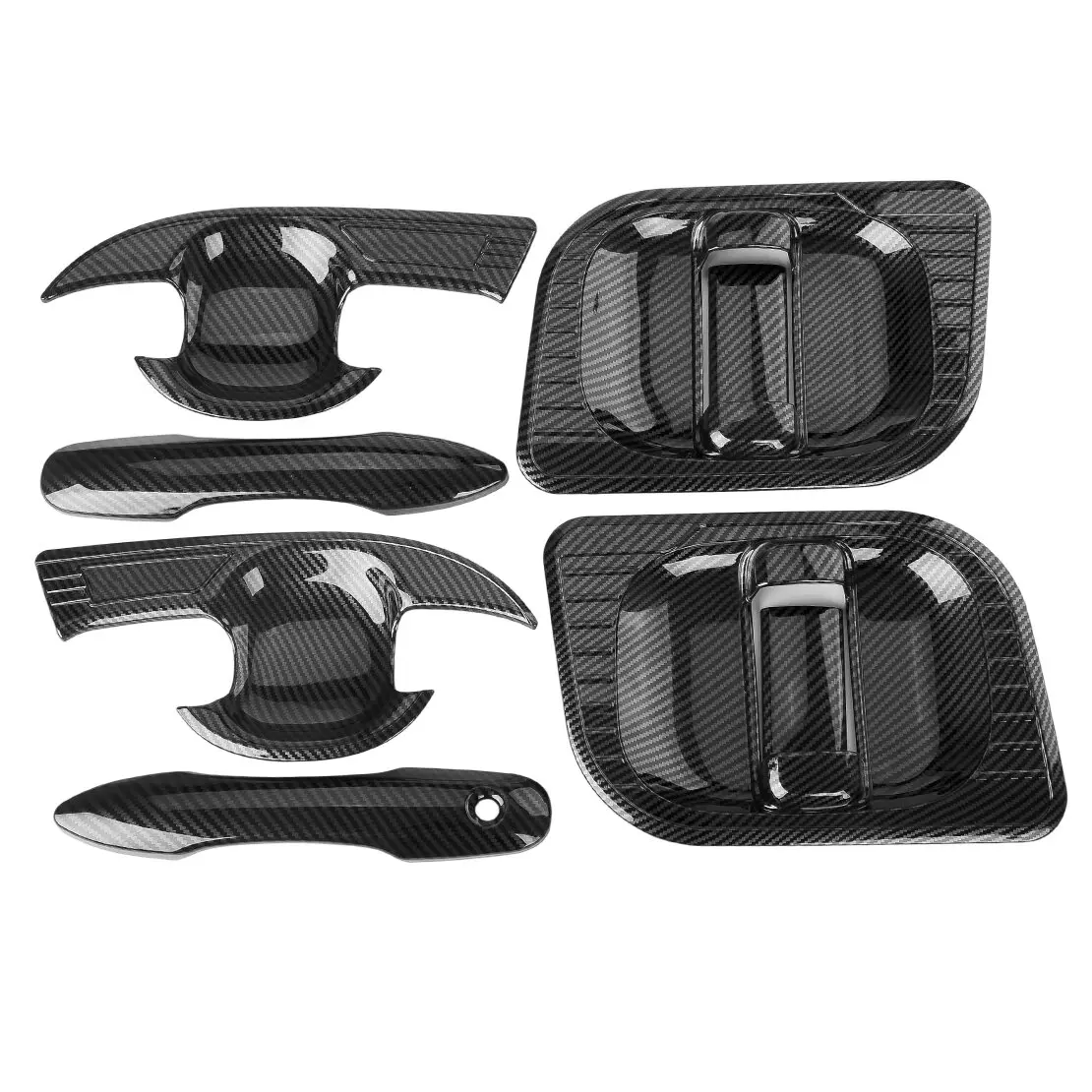 

Car Exterior Door Handle & Bowl Cover Trim Set Fit For Toyota Hiace 2019 2020 2021 2022 2023 2024 Carbon Fiber Style ABS