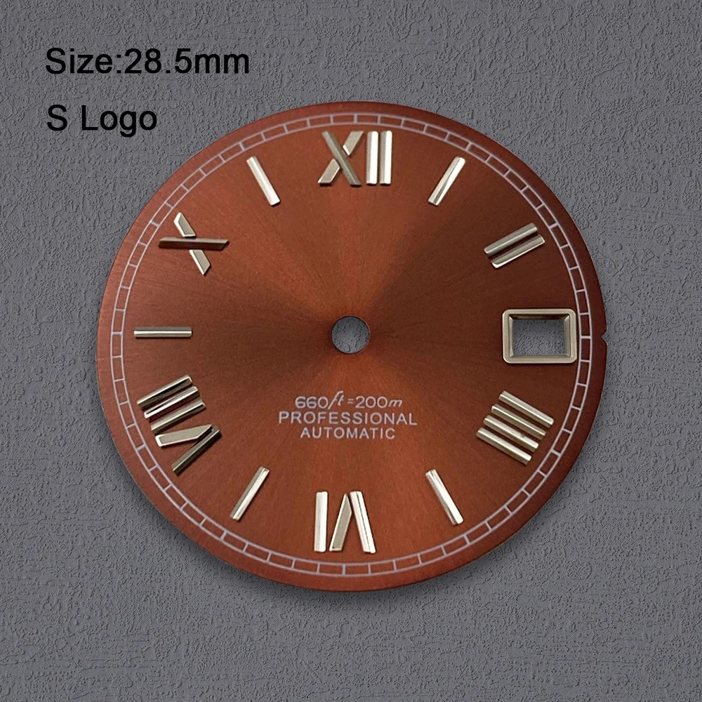High Quality 28.5mm S Logo Rome Sunburst Dial Fit NH35/NH36/4R/7S Movement Sunray Dial Watch Modification Accessories view 5