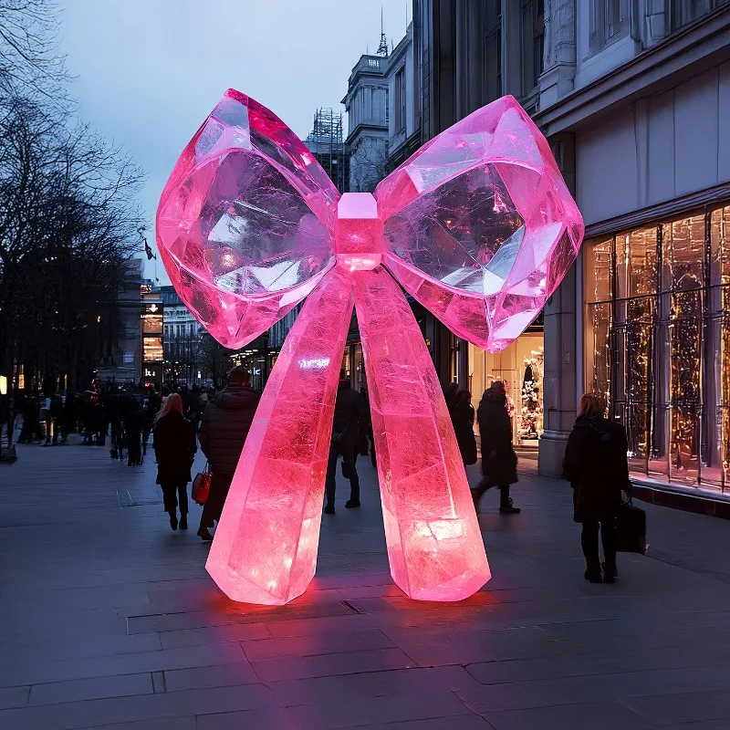Large window props, acrylic bow sculpture