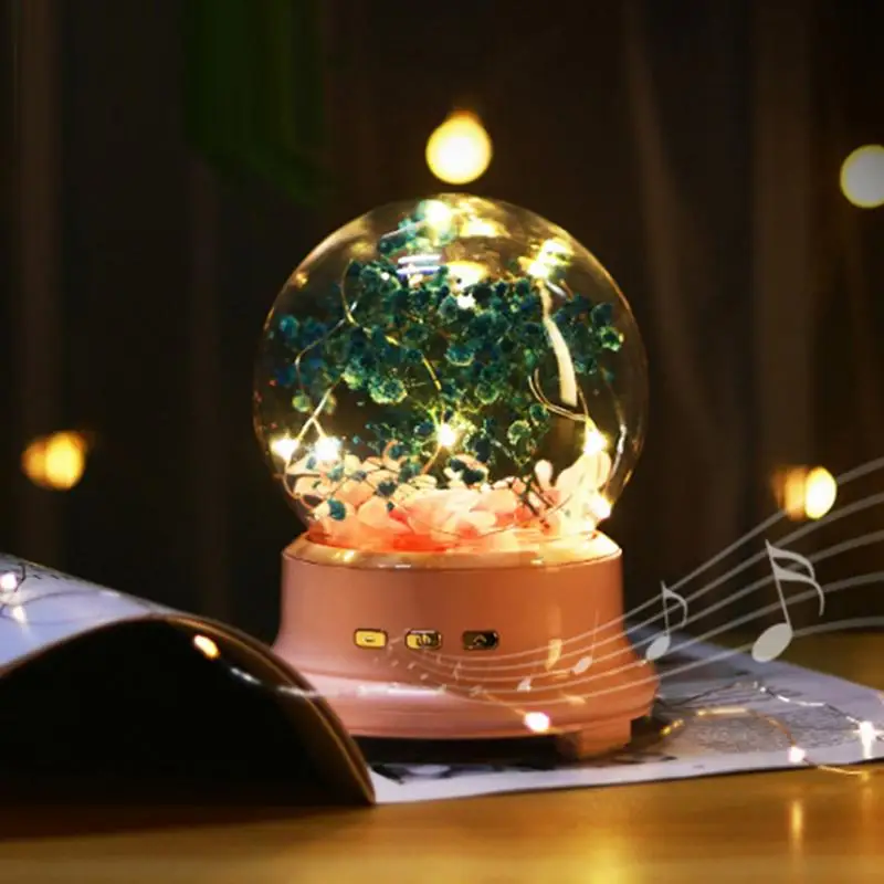 Music Box Speakers Dream Music Light Flower Speakers Ornament Ball Light Show Wireless Speaker Speakers Ornament Light Up For