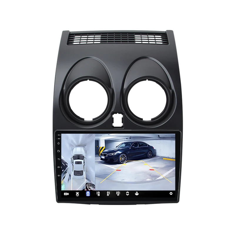 Junsun 360 °   Panorama-Kamera 8-Kern-Autoradio für Nissan Qashqai J10 2006-2013 Kabelloses CarPlay Display Android Auto Stereo GPS Navi