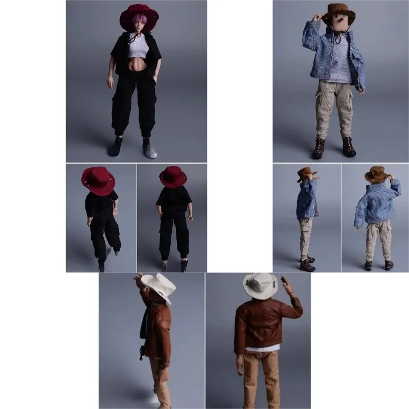 

1/12 Scale Fashion Female/male Round Hat Gentleman Cap Soldier Doll Beach Cap Model Fit 6in Toy Figures Tbl Ph Decoration