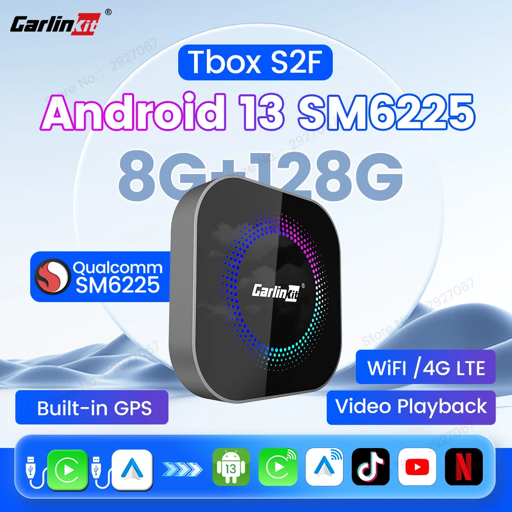 CarlinKit Android 13 Wireless CarPlay Ai Box SM6225 8-Kern Android TV Streaming Box für Original Kabelgebundenes zu Kabellosem CarPlay Android Auto Dual-Modus Smart Car Ai Box mit Unterstützung für