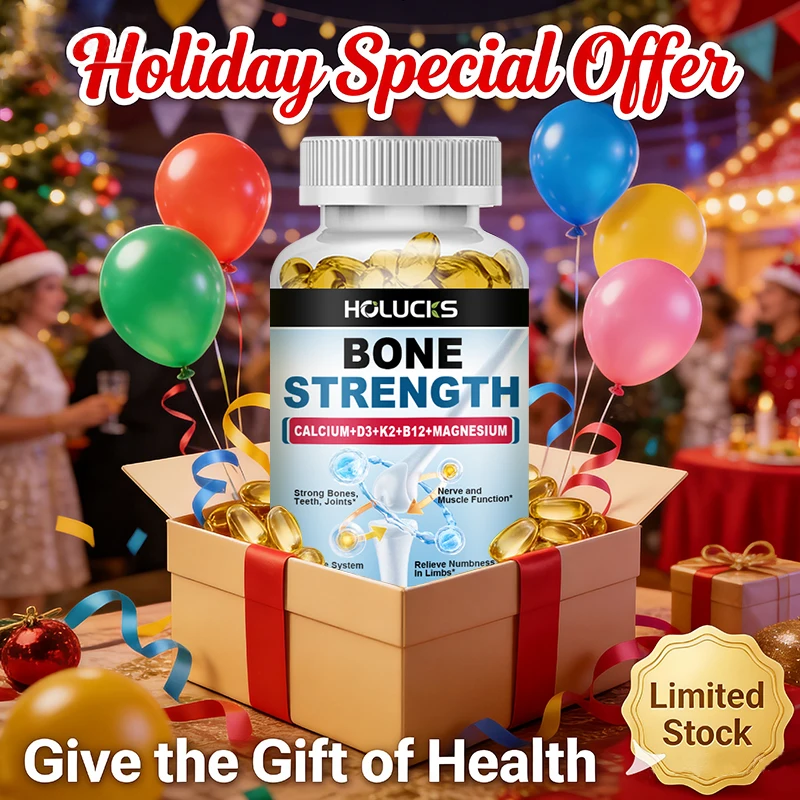 Bone Strength Complex with Calcium, D3, K2 & Magnesium, Supports Healthy Bones, Joint Mobility & Muscle Function for Adults